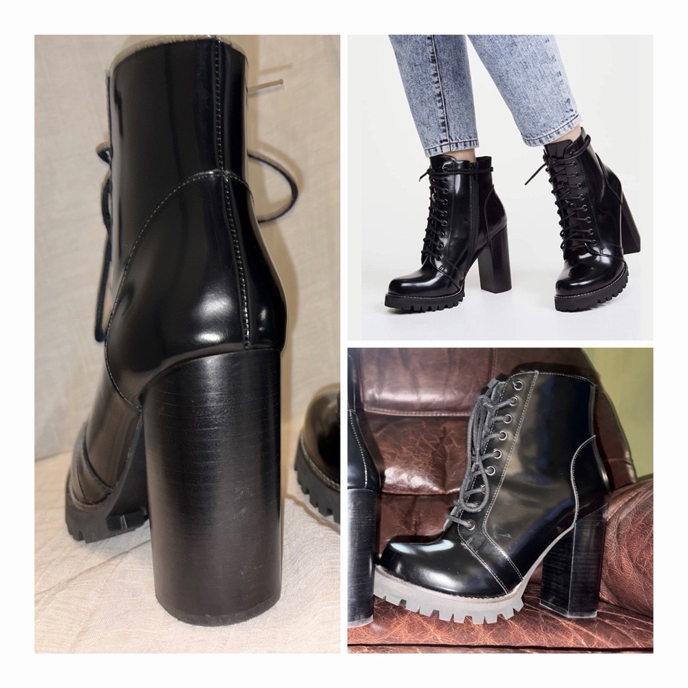 Jeffrey Campbell Legion Platform Lace Up Size 9 New W/out Box Black Combat